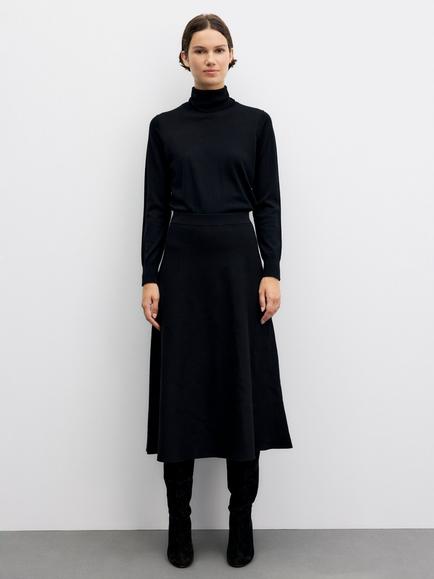 Gerard Darel TAYA A-Line Midi Skirt, Black - view 2, Black