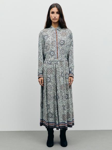 Gerard Darel Tifenn Floral Long Sleeve Maxi Dress, Blue Sky, Blue Sky