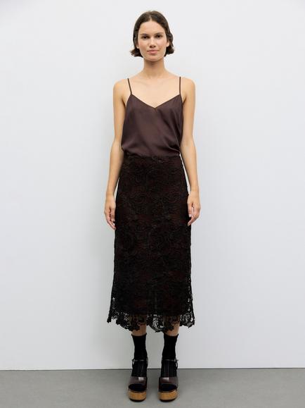 Gerard Darel Tyra Lace Skirt, Brown, Brown