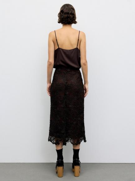 Gerard Darel Tyra Lace Skirt, Brown - view 2, Brown