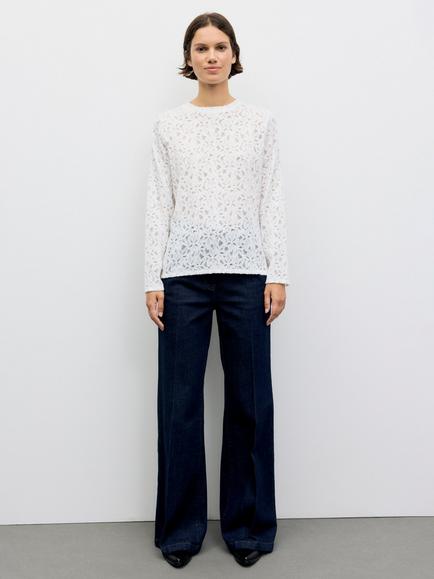 Gerard Darel Baby Floral Lace Top, Ecru - view 2, Ecru