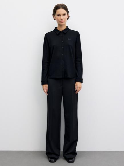 Gerard Darel Bambi Wool Shirt, Black - view 2, Black