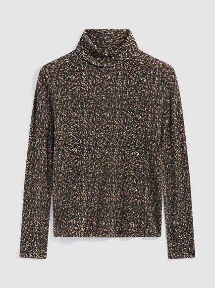 Gerard Darel Beata Wool Funnel Neck Top, Khaki Green - view 2, Khaki Green