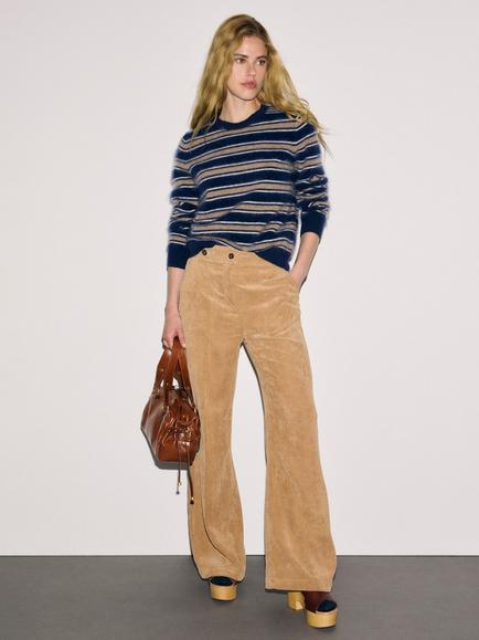Gerard Darel Maev Wide Leg Corduroy Trousers, Sand, Sand