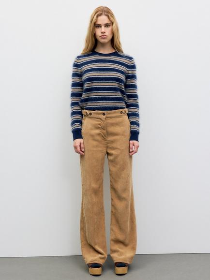 Gerard Darel Maev Wide Leg Corduroy Trousers, Sand - view 2, Sand