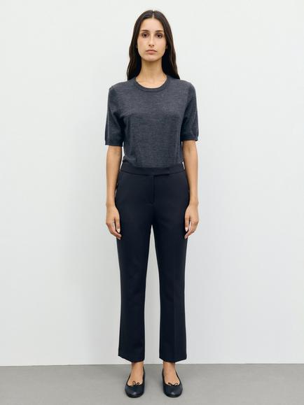 Gerard Darel MAY Mid-Rise Tailored Trousers, Dark Brown - view 2, Dark Brown