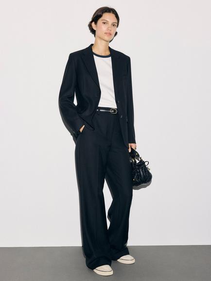 Gerard Darel Mimi Striped Trousers, Black, Black