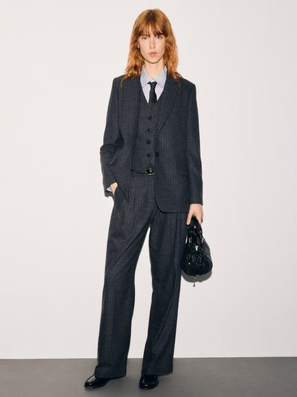 Gerard Darel Mini Wool Blend Trousers, Charcoal, Charcoal