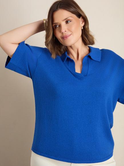 Live Unlimited Polo Short Sleeve Jumper, Blue, Blue