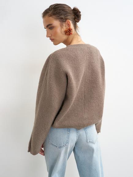 Topshop Wide Sleeve V-Neck Cardigan, Smoke - view 2, Smoke