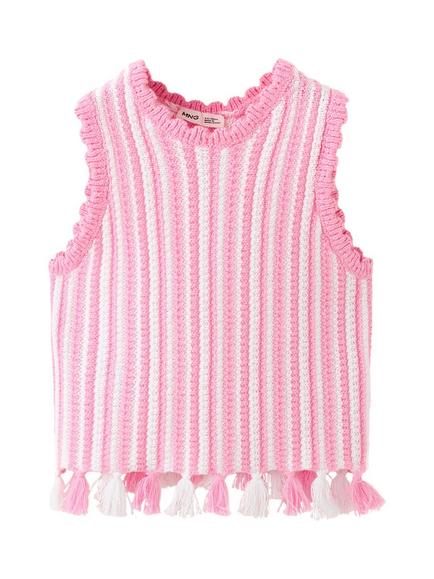 Mango Baby Crochet Top, Pink, Pink