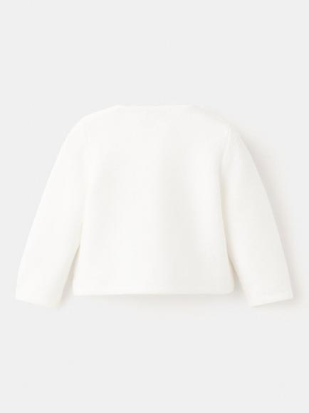 Mango Kids' Cotton Blend Cardigan, Off White - view 2, Off White