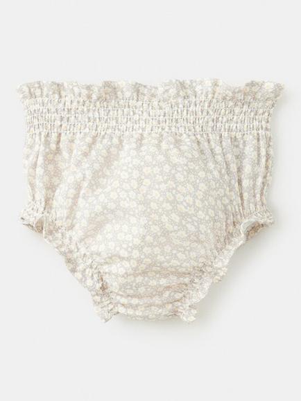 Mango Baby Floral Smocked Ruffle Bloomers, Grey - view 2, Grey