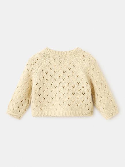 Mango Baby Button Shoulder Detail Knit Sweater, Mustard - view 2, Mustard
