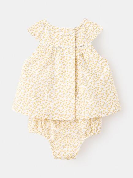 Mango Baby Floral Tunic Dress and Bloomers Set, Yellow - view 2, Yellow