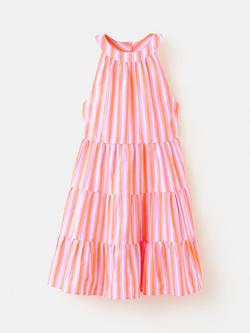 Mango Kids' Sleeveless Halterneck Dress, Orange, Orange