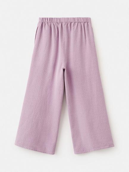 Mango Kids' Embroidered Trousers, Mauve - view 2, Mauve