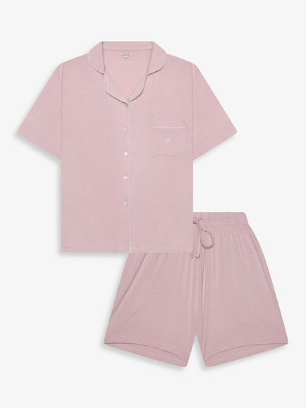 The Little Tailor Jersey Short Pyjama Set, Pink