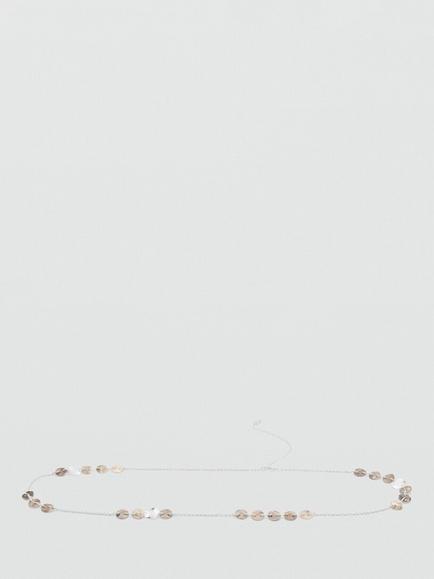 Mango Disc Chain Waist Belt, Silver, Silver