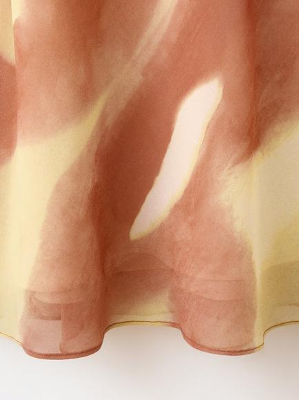 Mango Abstract Sleeveless Maxi Dress, Pastel Yellow - view 2, Pastel Yellow