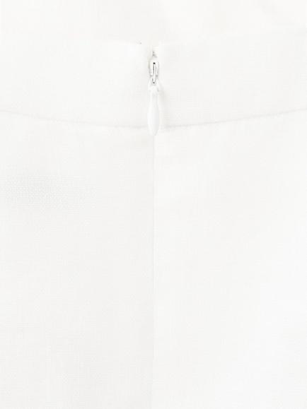 Mango Linen Square Neck A-Line Dress, White - view 2, White