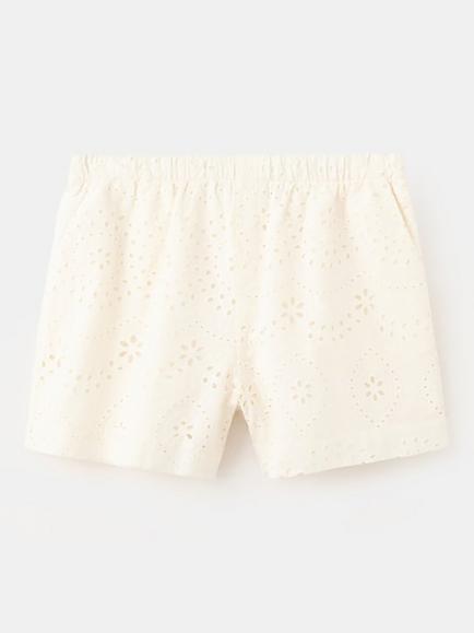 Mango Eyelet Embroidered Cotton Shorts, Raw, Raw