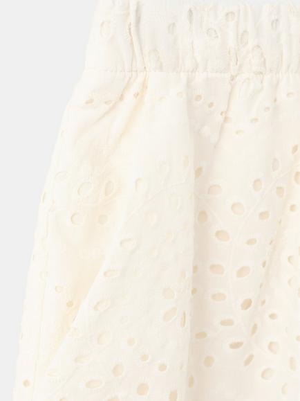 Mango Eyelet Embroidered Cotton Shorts, Raw - view 2, Raw