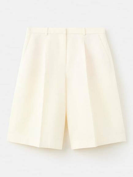 Mango Tailored Bermuda Shorts, Black, Off White