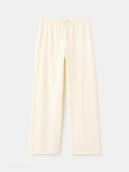 Mango Mid Rise Wide Leg Lounge Trousers, Raw, Raw
