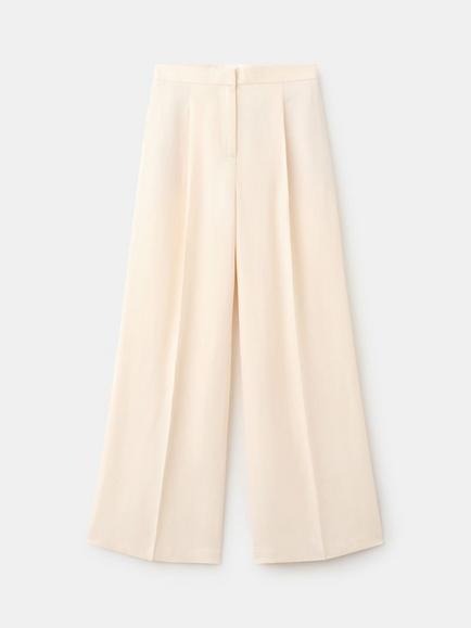 Mango Tailored High Waist Wide Leg Trousers, Raw, Raw
