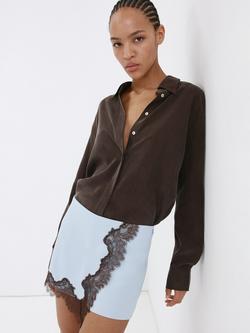 Mango Mid-Rise Shorts, Sky Blue, Sky Blue