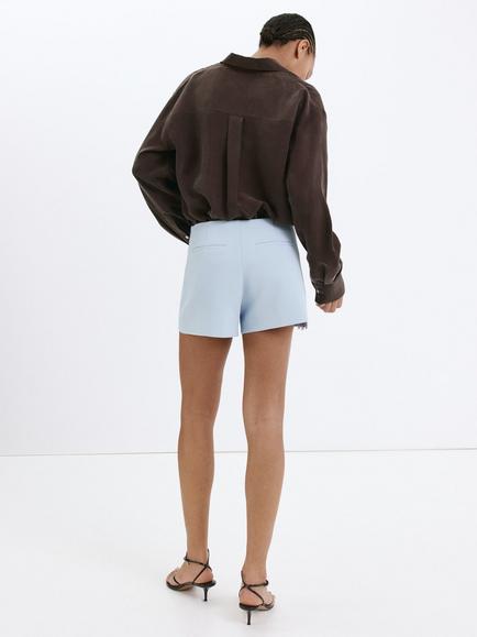 Mango Mid-Rise Shorts, Sky Blue - view 2, Sky Blue