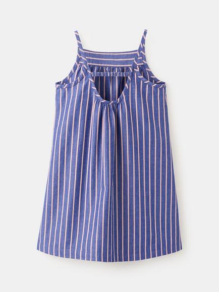 Mango Baby Cotton Striped Dress, Blue - view 2, Blue