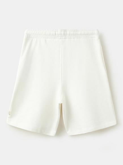 Mango Kids' Cotton Elastic Drawstring Jogger Shorts, Off White - view 2, Off White