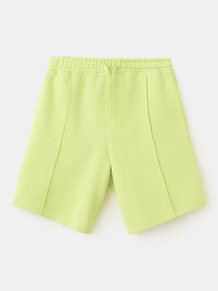 Mango Kids' Cotton Elastic Drawstring Jogger Shorts, Lime, Lime