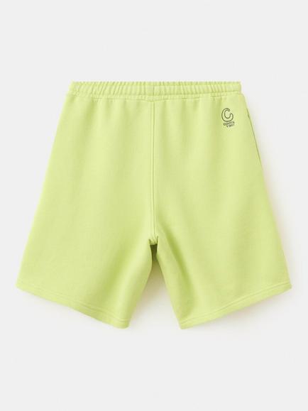 Mango Kids' Cotton Elastic Drawstring Jogger Shorts, Lime - view 2, Lime