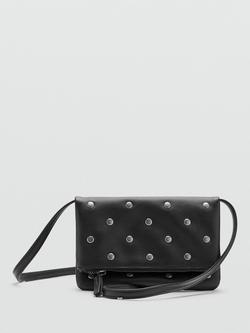 Mango Kids' Studded Crossbody Bag, Black, Black