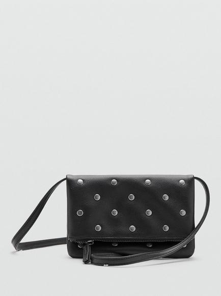 Mango Kids' Studded Crossbody Bag, Black, Black