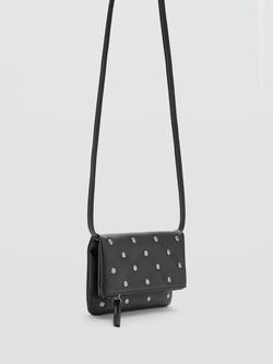 Mango Kids' Studded Crossbody Bag, Black - view 2, Black