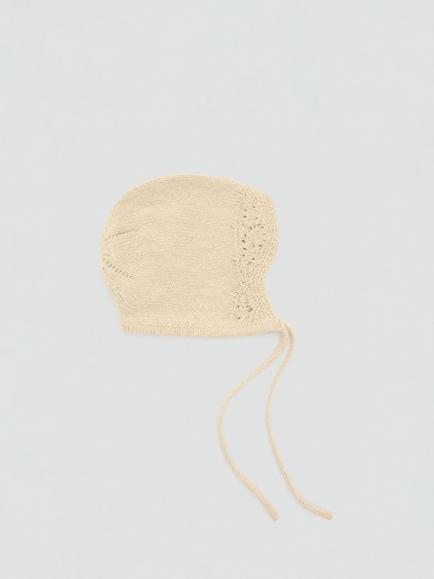 Mango Kids' Knitted Bonnet, Mustard, Mustard