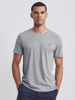 Aubin Askern Crew Neck Cotton Blend T-Shirt, Grey Marl, Grey Marl