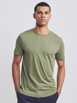 Aubin Askern Crew Neck Cotton T-Shirt, Khaki, Khaki