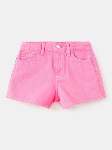 Mango Kids' Relaxed Fit Denim Shorts, Fuchsia, Fuchsia