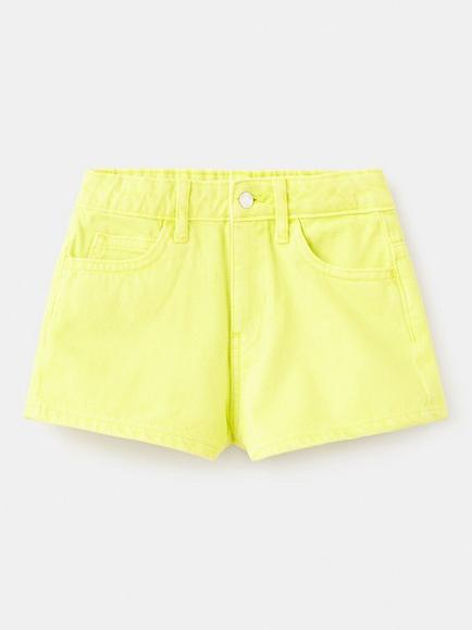 Mango Kids' Relaxed Fit Denim Shorts, Lime, Lime