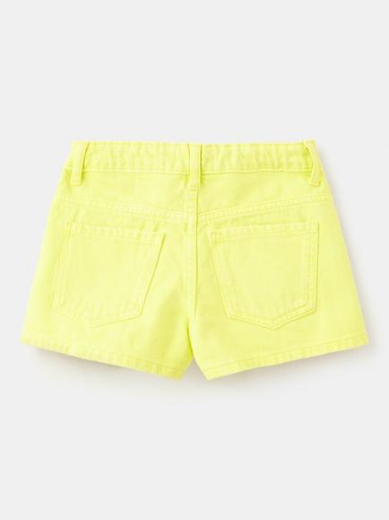 Mango Kids' Relaxed Fit Denim Shorts, Lime - view 2, Lime