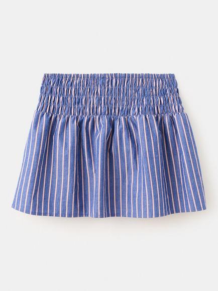 Mango Kids' Smocked Striped Pull-On Skirt, Blue - view 2, Blue
