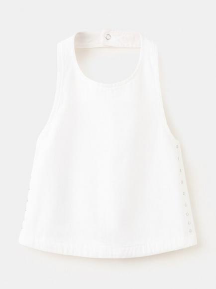 Mango Kids' Halterneck Stud Detail Top, White, White