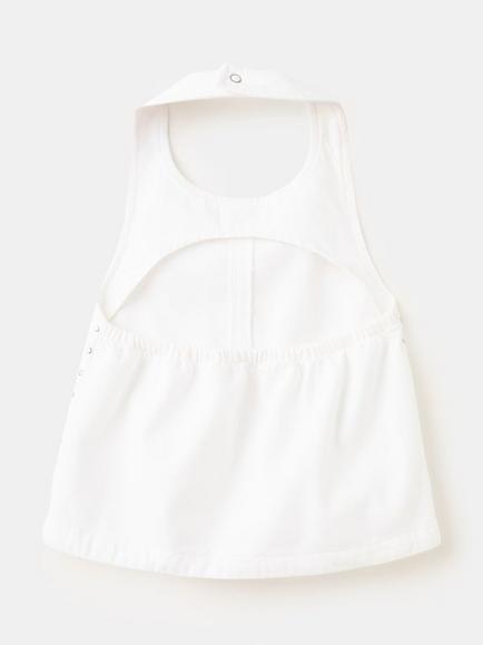 Mango Kids' Halterneck Stud Detail Top, White - view 2, White