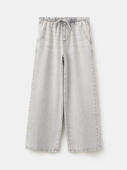 Mango Kids' Loose Fit Jeans, Grey, Grey