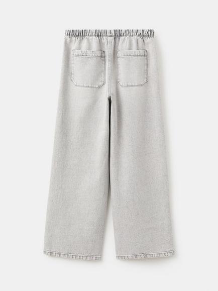 Mango Kids' Loose Fit Jeans, Grey - view 2, Grey